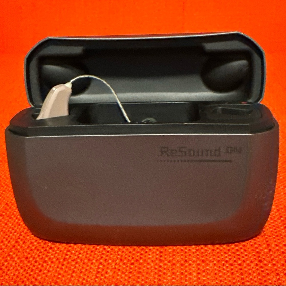 Hearing Aid with Charging Case - Black